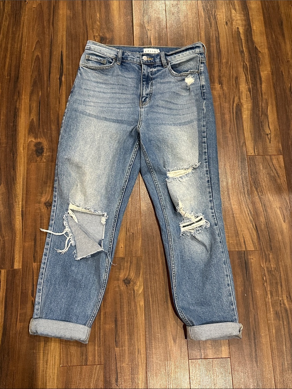 Cello Light Blue Distressed Boyfriend Jeans